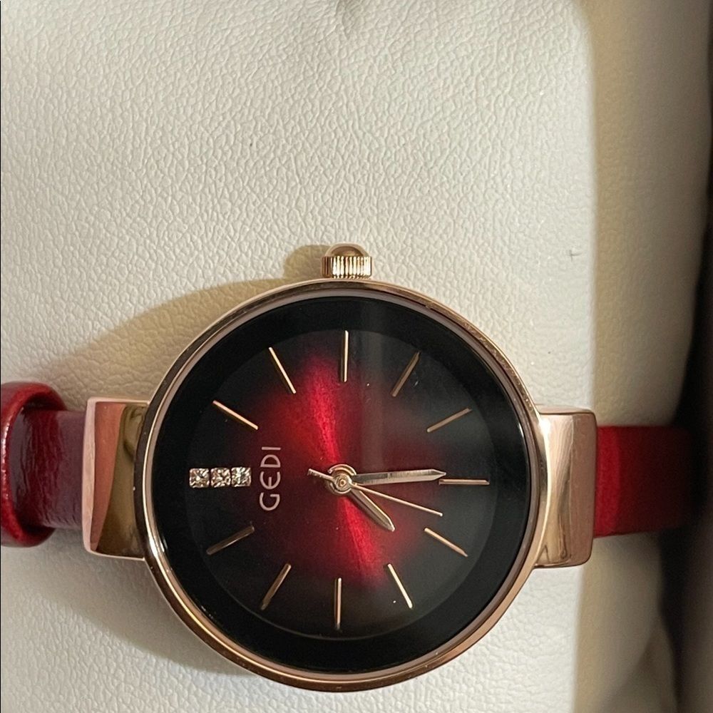 Gedi ladies burgundy watch